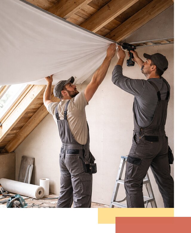 Монтаж натяжного потолка в мансарде в Бугульме