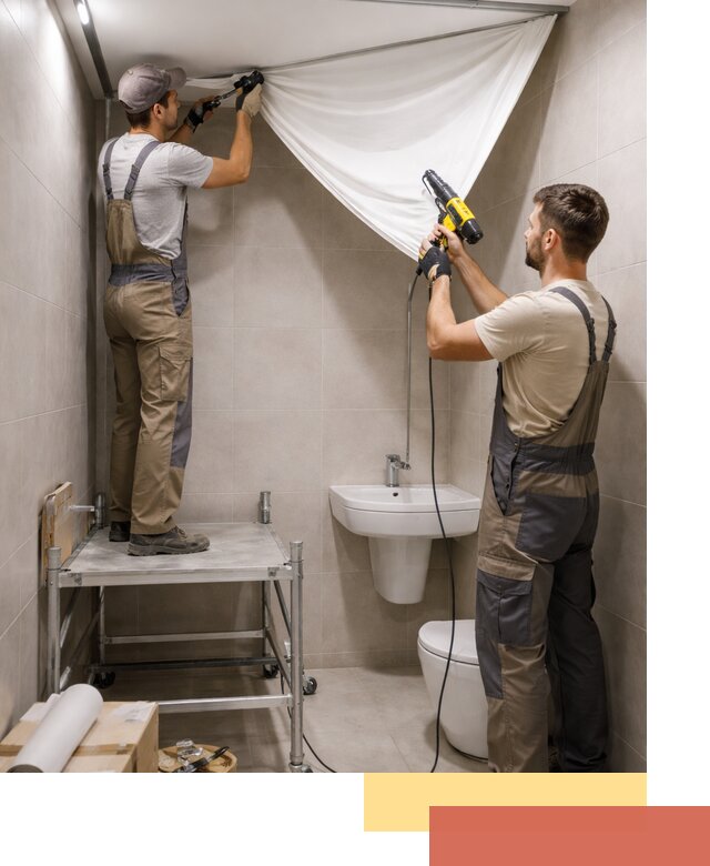 Монтаж натяжного потолка в санузле в Бугульме