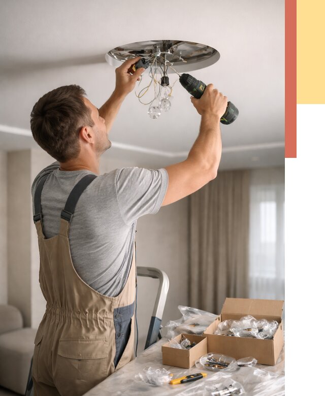 Установка люстры в натяжной потолок в Бугульме от 1213 руб. | Быстро и недорого — ОТДЕЛОЧНИК-Бгл