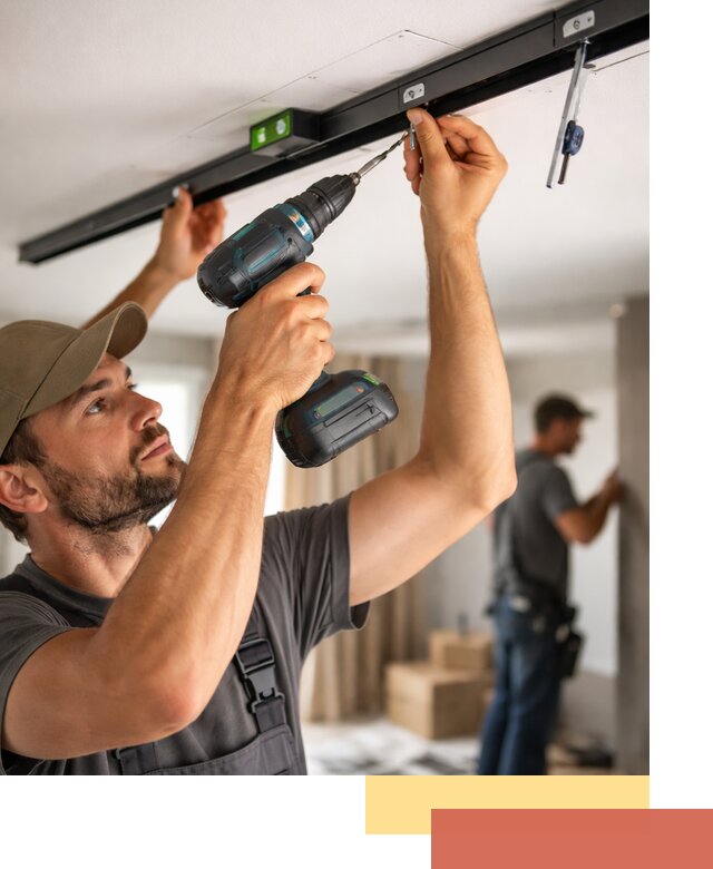 Установка трековых светильников в натяжной потолок в Бугульме