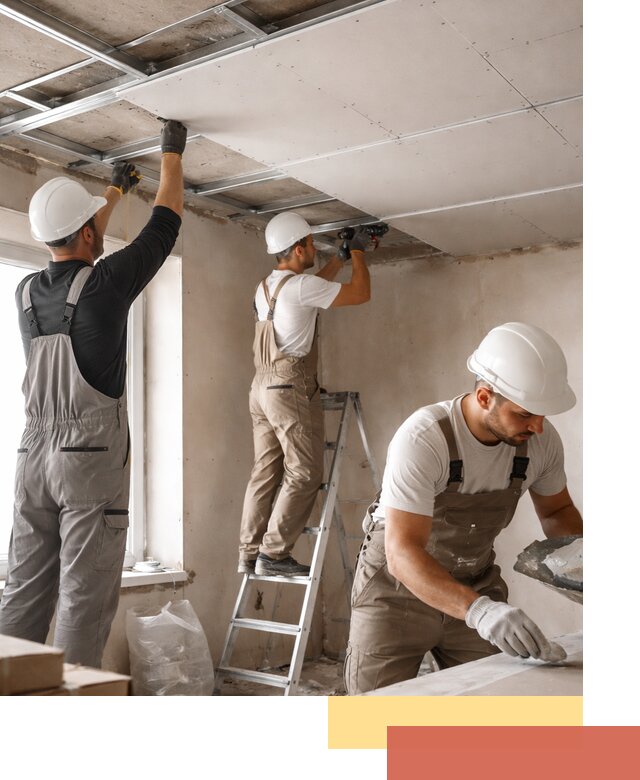 Одноуровневый потолок из гипсокартона в Бугульме — монтаж и отделка