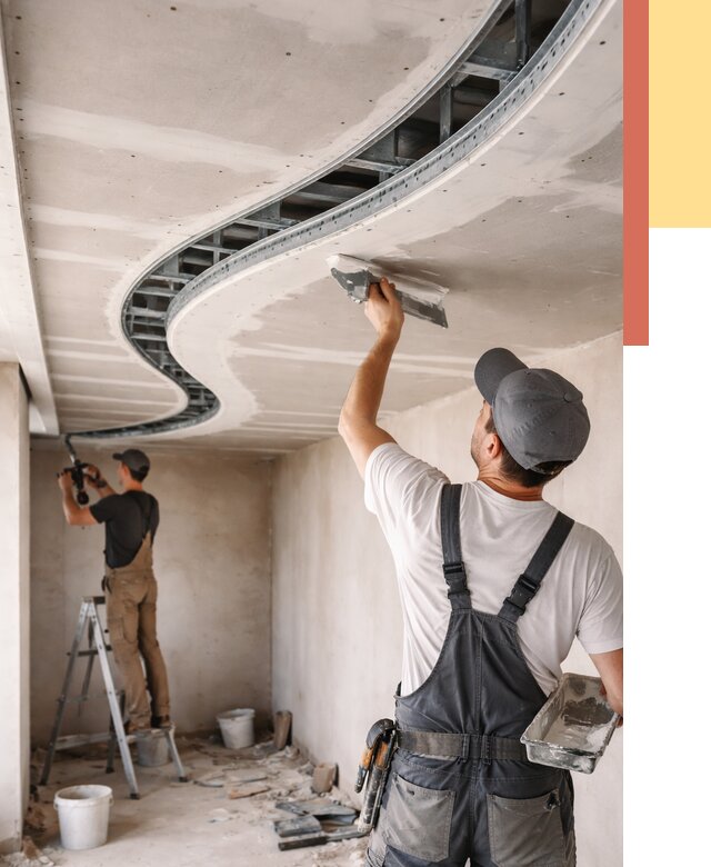 Криволинейный потолок из гипсокартона в Бугульме от 2123 руб./м2 | ОТДЕЛОЧНИК-Бгл