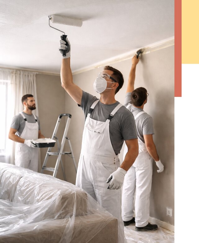 Покраска потолка водоэмельсионной краской в Бугульме от 2224 руб/м² — услуги под ключ | ОТДЕЛОЧНИК-Бгл