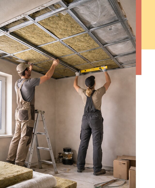 Шумоизоляция потолка в Бугульме от 1264 руб. под ключ — услуги ОТДЕЛОЧНИК-Бгл