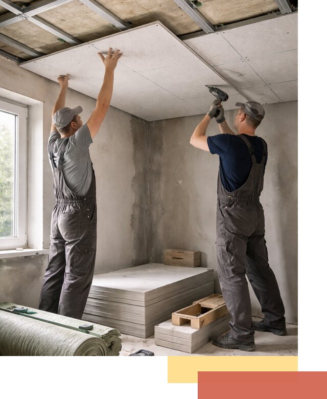 Шумоизоляция потолка панелями ЗИПС в Бугульме